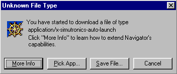 Unknown File Type dialogue box.